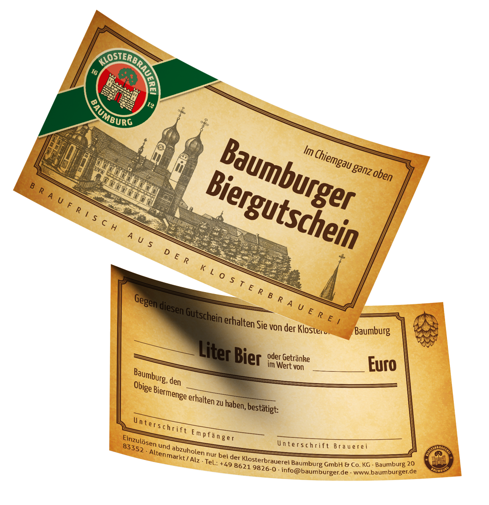 Die Geschenkidee: der Baumburger Biergutschein